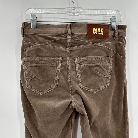 MAC RICH JEANS Women's Brown Pebble Stone Rich Slim Soft Corduroy Jeans Size 6 - Picture 6 of 10